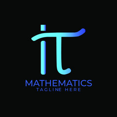 pi sign logo, math and science logo template
