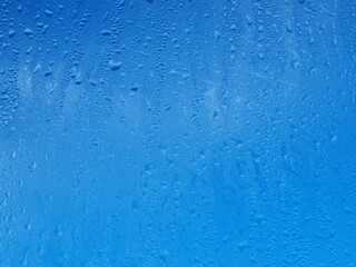 water drops on blue background