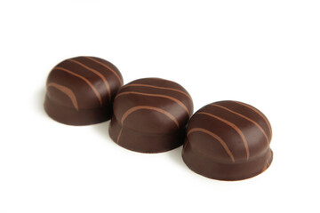 Chocolate sweets isolated on a white background.