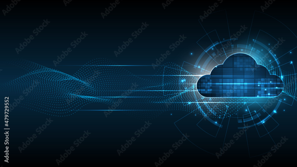 Wall mural cloud computing storage technology background digital data services innovation concept