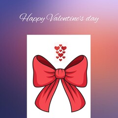 card with red ribbon