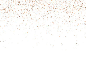 Fototapeta na wymiar Bronze glitter confetti on white background. Vector