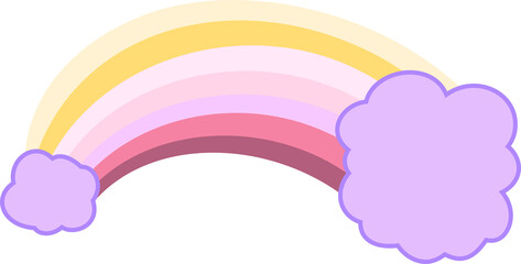 両端の雲と七色の虹のアーチのイラスト 同性愛 ファンタジー