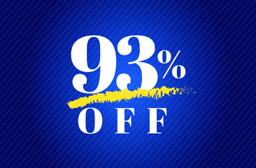 93% off tag ninety three percent discount black friday sale white letter blue gradient  background