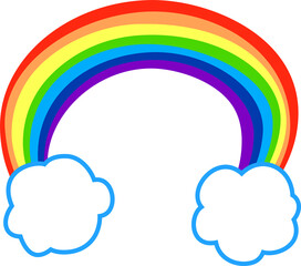 両端の雲と七色の虹のアーチのイラスト 同性愛 ファンタジー