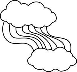 両端の雲と七色の虹のアーチのイラスト 同性愛 ファンタジー