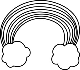 両端の雲と七色の虹のアーチのイラスト 同性愛 ファンタジー