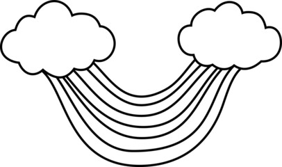 両端の雲と七色の虹のアーチのイラスト 同性愛 ファンタジー