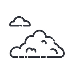 Cloudy sky line icon isolated on transparent background.