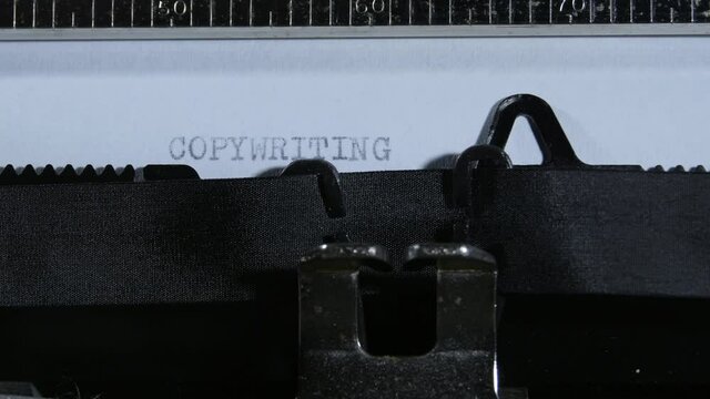 Typing COPYWRITING with an old manual typewriter
