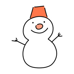 雪だるまのゆるいイラスト　寒中見舞い素材
