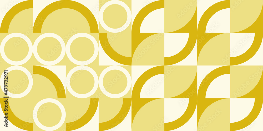 Aufkleber Modern vector abstract  geometric background with circles, rectangles and squares  in retro scandinavian style. Pastel colored simple shapes graphic pattern. Abstract mosaic artwork.
