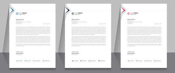 Letterhead format template, business style letterhead template design.