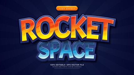 rocket space 3d text style effect template