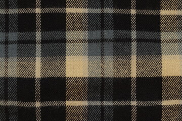 The texture of the fabric lining of a winter jacket or plaid. Fabric texture. 