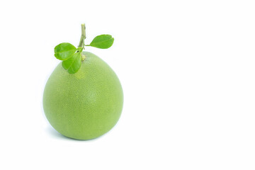Pummelo isolated on white background.  Famous tropical fruit in Thailand.