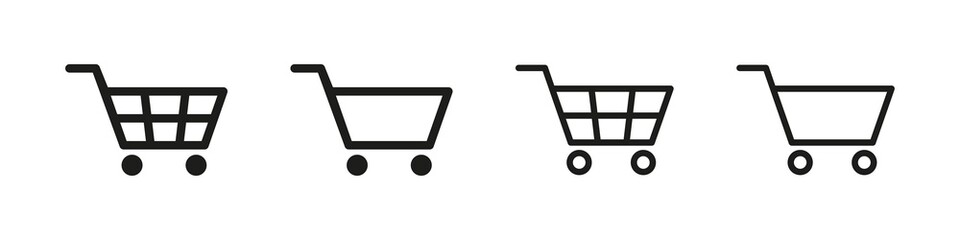 Shopping cart icon. Shop basker vector icon. Supermarket basket sign. Store symbol isolated on white background. Shopping basket outline. Shop cart sign.