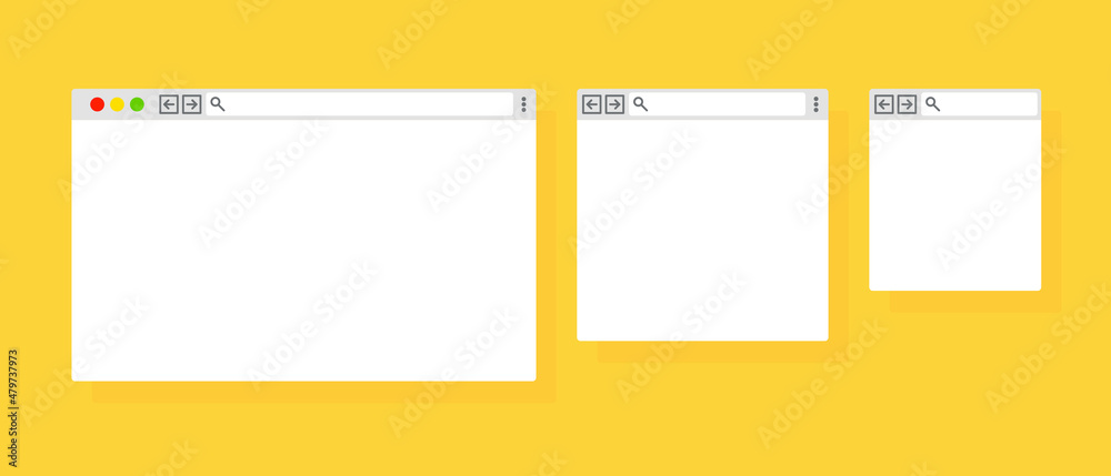 Aufkleber browser window icon set. empty web page mockup. internet browser. vector on isolated background. eps
