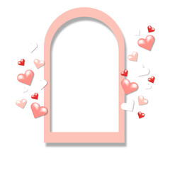 Valentine's Day Poster or banner with many sweet hearts and on red background.Promotion and shopping template or background for Love and Valentine's day concept.