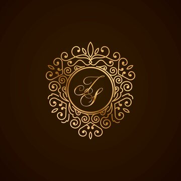 JS initial letter jewelry monogram logo, luxury ornament jewelry, heart-shaped love symbol