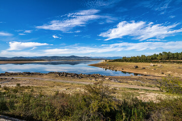 The Gabriel and Galan reservoir, near Granadilla. Extremadura. Spain.