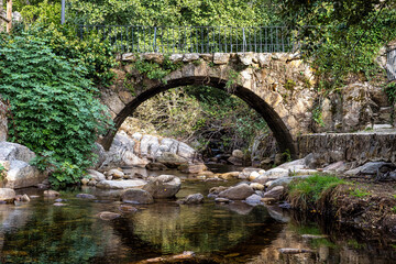 Natural swimming pool in Casas del Monte, Extremadura, Spain