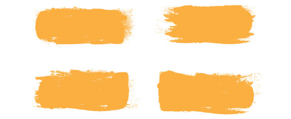 Orange brush stroke set isolated on background. Collection of trendy brush stroke vector for orange ink paint, grunge backdrop, dirt banner, watercolor design and dirty texture. Brush stroke vector