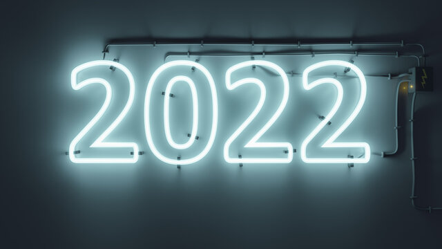 neon lights sign New Year 2022