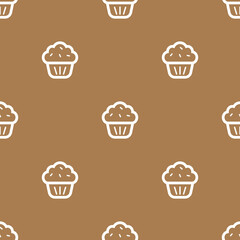 cupcake seamless pattern background vector