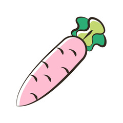 Daikon vector Filled Outline Icon Design illustration. Food and Drink Symbol on White background EPS 10 File