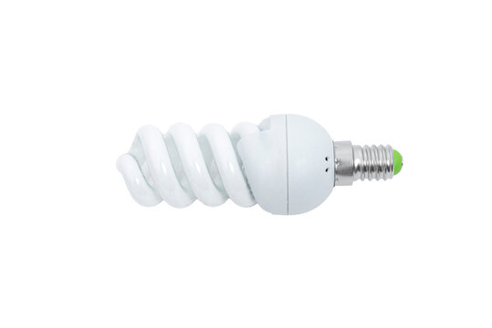 Energy saving light bulb isolated on white background.