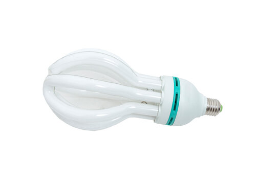 Energy saving light bulb isolated on white background.