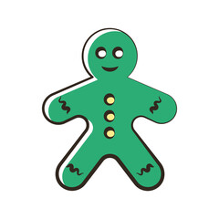 Gingerbread Man vector Filled Outline Icon Design illustration. Food and Drink Symbol on White background EPS 10 File