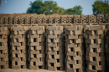 Brick factory in indian village