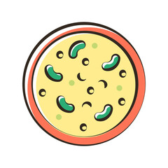 Pizza vector Filled Outline Icon Design illustration. Food and Drink Symbol on White background EPS 10 File