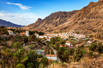 Mountain village Fataga, Gran Canaria, Canary Islands, Spain.