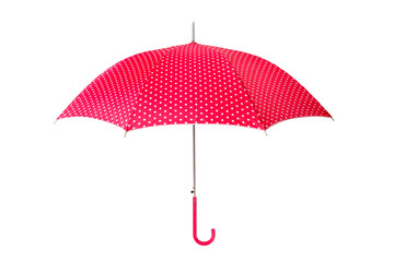 水玉の赤い傘、白バック