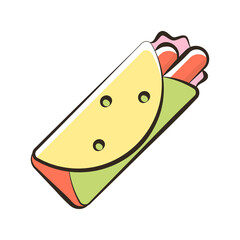 Burrito vector Filled Outline Icon Design illustration. Food and Drink Symbol on White background EPS 10 File