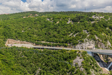 View of A7 freeway near Rijeka, Croatia