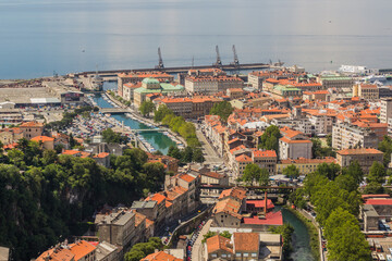 Fototapeta premium Aerial view of Rijeka, Croatia