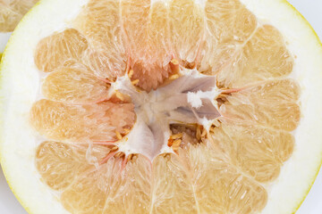 Inner part of a pomelo fruit, close-up