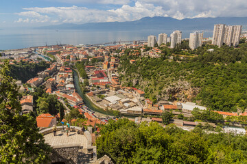 RIJEKA, CROATIA - MAY 23, 2019: View of Rijeka from Trsat castle, Croatia