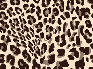 Leopard skin white seamless pattern. Print on fabric and clothes. Vector illustration