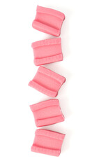 bubble gum cubes isolated on white backgroud