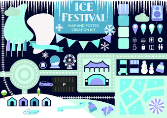 Ice Festival Event Map and Poster Creation Kit