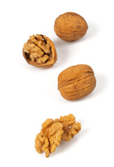 wallnuts isolated on white background