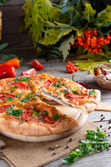 Kubdari Bread, Tasty Flat Bread Stuffed with tomatoes and Spiced Beef, Traditional Dish of Svaneti Region