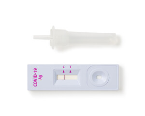 Negative test result by using the rapid test for COVID-19, Coronavirus Self nasal or home test, Lockdown and home Isolation concept.