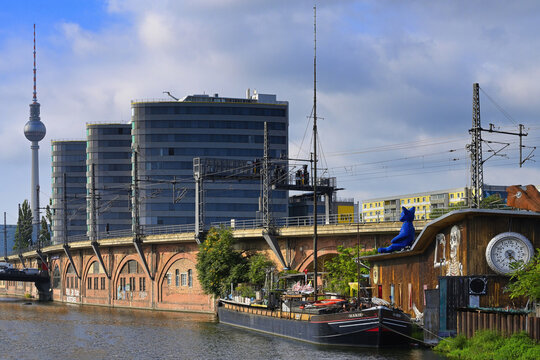BVG Headquarters in the Trias Towers along the Spree. Berlin, Germany