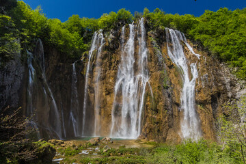 Obraz na płótnie Canvas Veliki Slap waterfall Plitvice Lakes National Park, Croatia